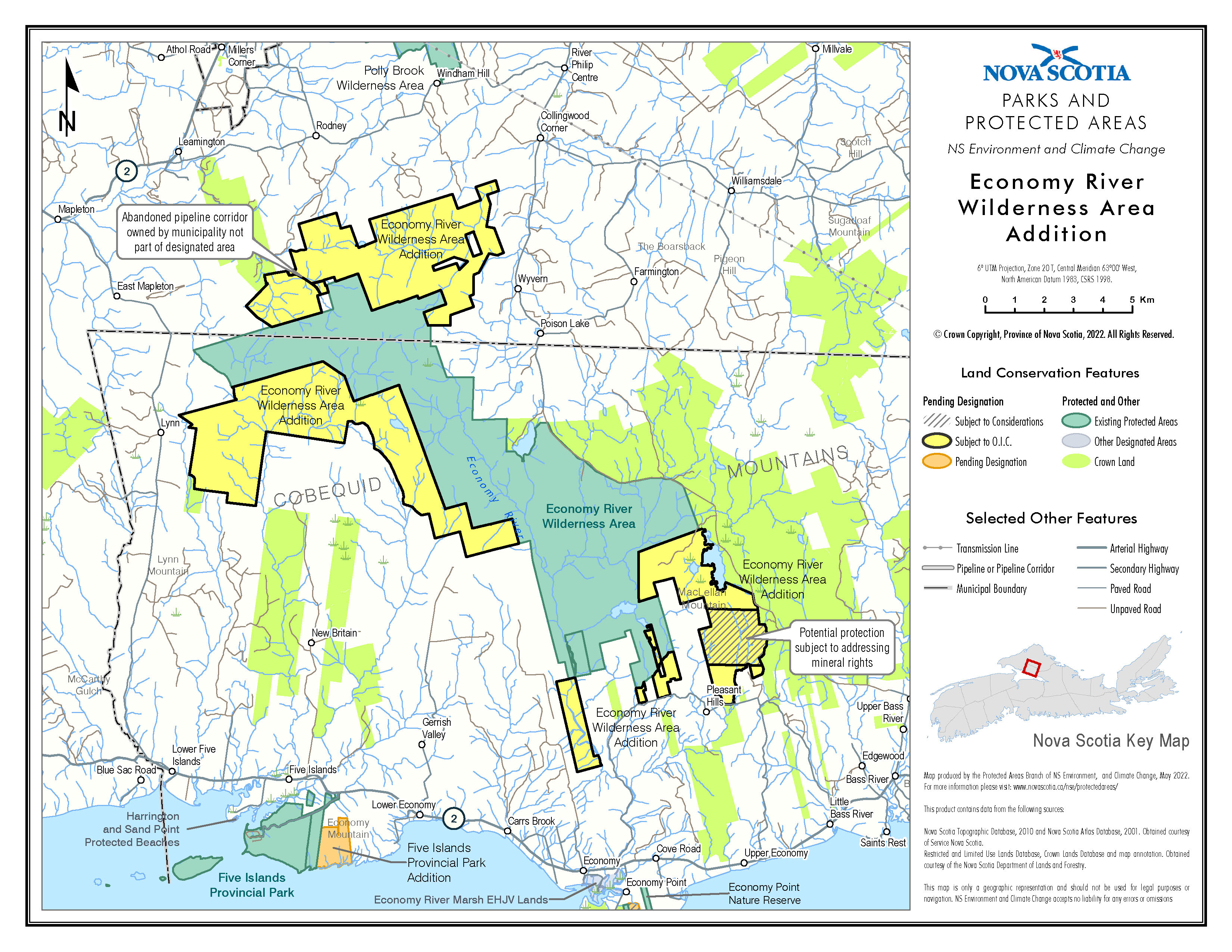 Map of Addition to the Economy River Wilderness Area